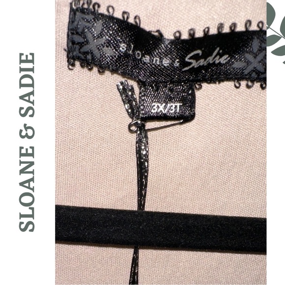 🛍️3/$40 Sloane & Sadie Champagne Pink Butterfly Wing Top Faux Wrap Metallic 3X - Picture 6 of 7